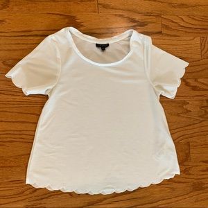 Topshop, white scallop edge shirt